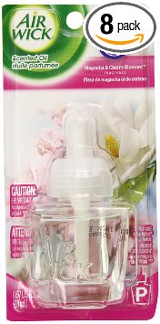 Air Wick Scented Oil Air Freshener Magnolia and Cherry Blossom 1 Refill 067 Ounce Pack of 8