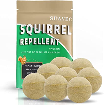 SUAVEC Squirrel Repellent Outdoor, Mint Squirrel Deterrent, Chipmunk Repellent for Car, Squirrel Repellents for Attic, Squirrels Repellent for Garden,Plants, Peppermint Rodent Repellant Indoor-8 Pack