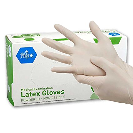 MedPride Powdered Latex Exam Gloves, Medium, Box/100