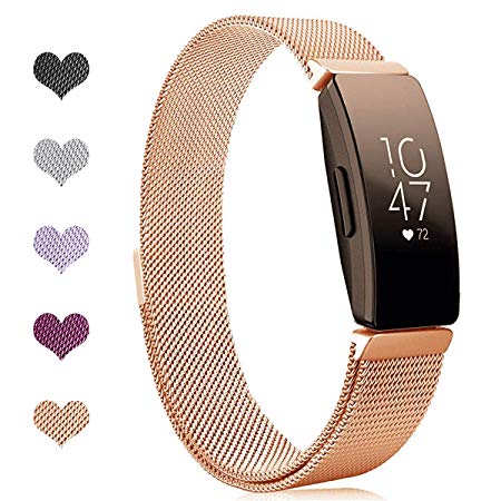 Intoval Bands Compatible with Fitbit Inspire HR Bands/Fitbit Inspire Band,Inspire hr Metal Stainless Steel Magnetic Men Women Replacement Bands for Fitbit Inspire & Inspire HR Fitness Tracker.