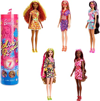 Barbie Color Reveal Doll & Accessories, Scented Sweet Fruit Series, 7 Surprises, 1 Barbie Doll (Styles May Vary)