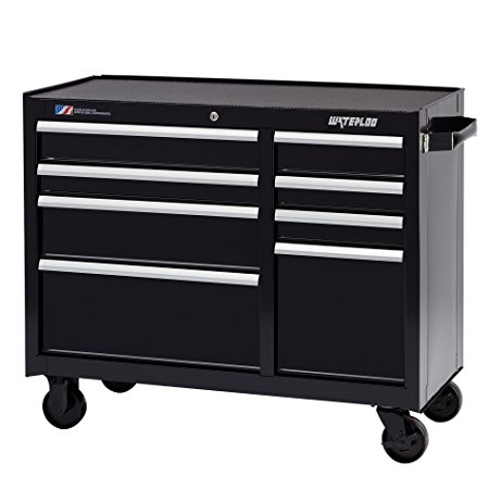 Waterloo W300 Series 8-Drawer Rolling Tool Cabinet with Ball-Bearing Slides, 41” W