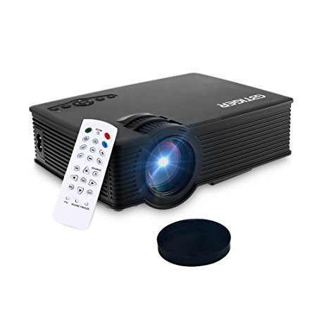 GBTIGER Portable Mini Projector 2000 Lumens 1920 x 1080 Pixels 20000Hours Lens Life times LCD LED Projector Home Theater, AV/HDMI/VGA/USB, Black