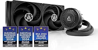 ARCTIC Liquid Freezer III 280 - Wasserkühlung PC, AIO CPU Wasserkühler, Intel & AMD, effiziente PWM-gesteuerte Pumpe, Lüfter: 200–1700 RPM, LGA1851 und LGA1700 Contact Frame - Schwarz