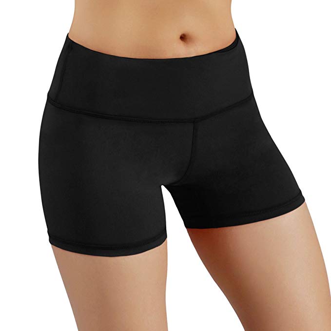 ODODOS by Power Flex Yoga Shorts for Women Tummy Control Workout Running Shorts Pants Yoga Shorts with Hidden Pocket