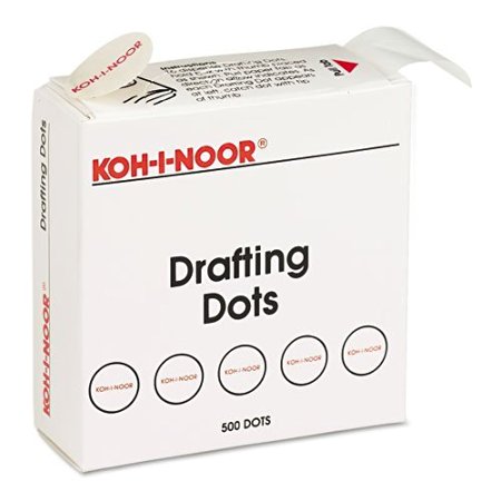 KOH25900 - Adhesive Drafting Dots,7/8 Diameter,500/BX White