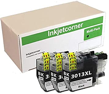 Inkjetcorner Compatible Ink Cartridges Replacement for LC3013BK LC-3013 XL for use with MFC-J491DW MFC-J497DW MFC-J690DW MFC-J895DW (Black, 3-Pack)