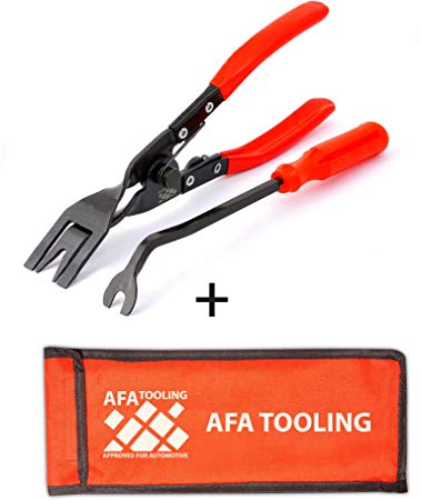 AFA Tooling (2 Pcs) Clip Plier Set and Fastener Remover- The Most Essential Push Pin Removal Tool