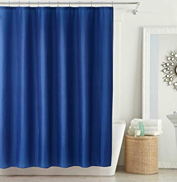 Home Beyond Water-Repellent Durable Fabric Shower Curtain Liner - Mold Mildew Resistant - Machine Washable, 71 x 71 Inch, Navy