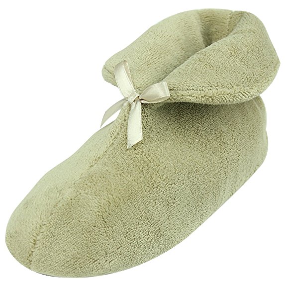 Forfoot Women's Bootie Slippers, Winter Warm Cozy Coral Fleece Non Slip Indoor House Shoes