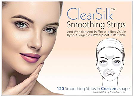 ClearSilk Smoothing Strips (Crescent 120 Ct) Facial Wrinkle Repair and Prevention Anti-Wrinkle Patches