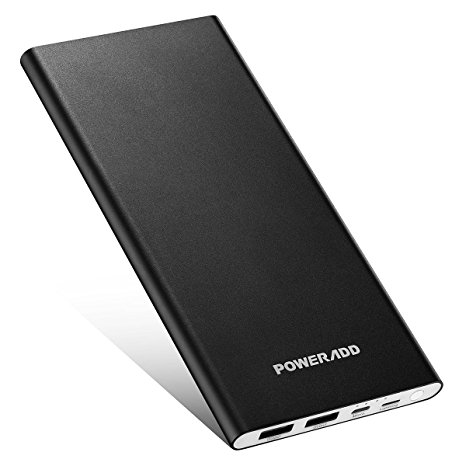 Apple Lightning Power Bank, Poweradd Pilot 4G 10000mAh External Battery Dual Input (Micro USB Cable & Apple 8-Pin Cable Included) for iPhone, iPad, iPod, Samsung Galaxy, and More - Black