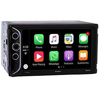 Jensen VX5228 6.2" LED Backlit LCD Digital Multimedia Touch Screen Double DIN Car Stereo with Built-In Apple CarPlay, Bluetooth & USB Port