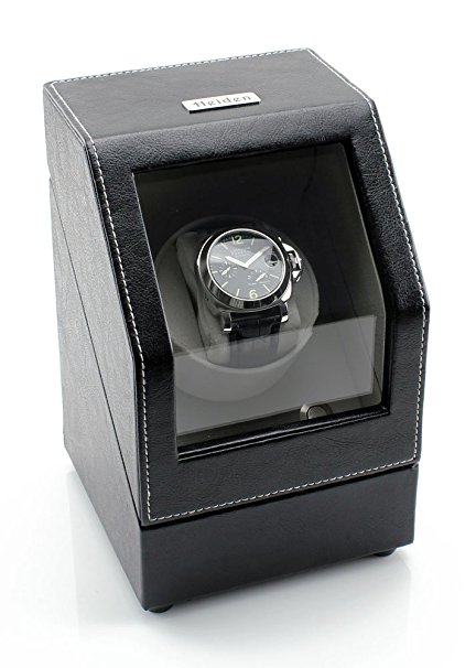 [ON SALE NOW] Heiden Battery Powered Single Watch Winder in Black Leather