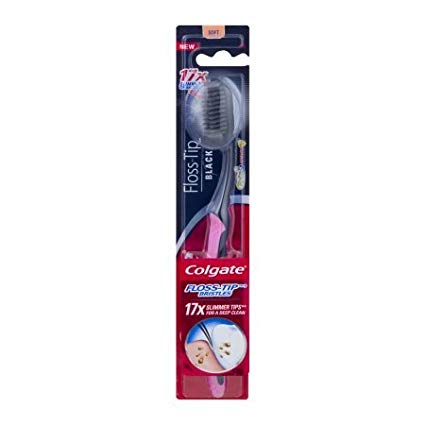 Colgate Floss-tip Black Toothbrush, Soft (Pack of 1)