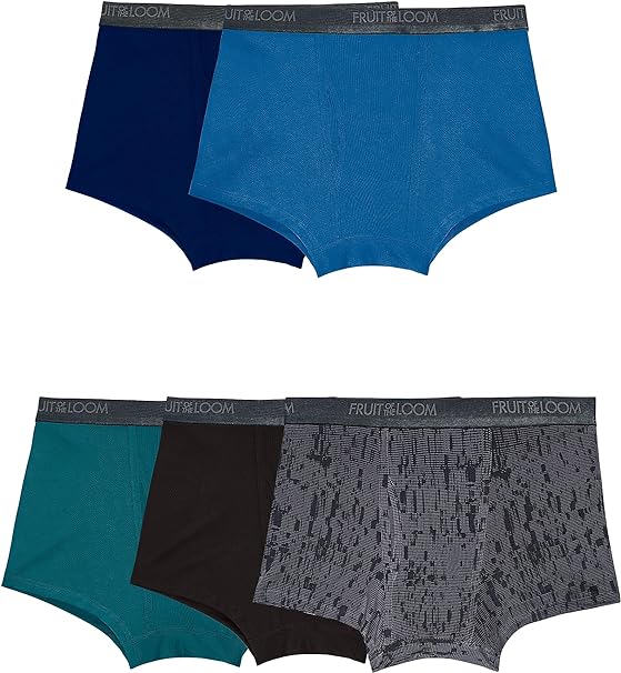 Fruit of the Loom Men's 360 Stretch Boxer Briefs (Quick Dry & Moisture Wicking)