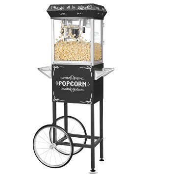 Great Northern Popcorn Black 4 oz. Ounce Foundation Old-Fashioned Popcorn Popper and Cart