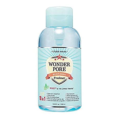 ETUDE HOUSE Wonder Pore Freshner 16.9 fl.oz. (500ml) - Pore Care Astringent with Peppermint Extract, Deep Cleansing, Sebum Control, pH4.5 Care, Makes Skin Pure