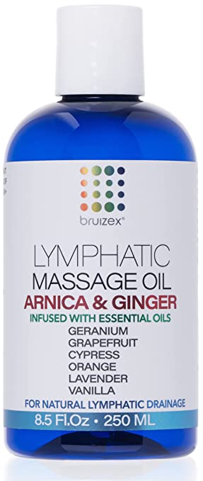 Lymphatic Massage Ginger Oil with Arnica for Manual Lymphatic Drainage, Post Surgery Recovery, Lymphedema, Lipedema, Liposuction, 360 Lipo, BBL, Lipo Foam and Massager I 8oz