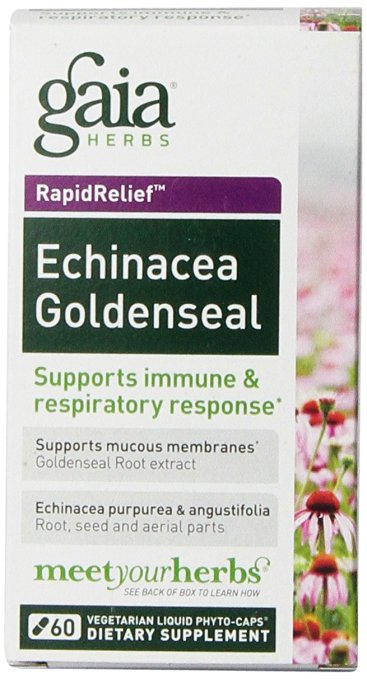 Gaia Herbs Echinacea Goldenseal Liquid Phyto-Capsules, 60 Count