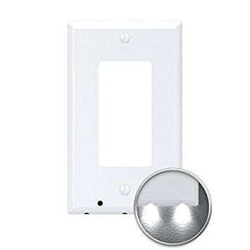 SnapPower Guidelight - Outlet Coverplate with LED Night Lights (Décor, White)