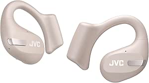 JVC New Nearphones Open Ear True Wireless Headphones with 16mm Large Drivers for Powerful Sound, Single Ear use, Compact Size, and Long Battery Life (up to 38 Hours) - HANP50TC (Beige)