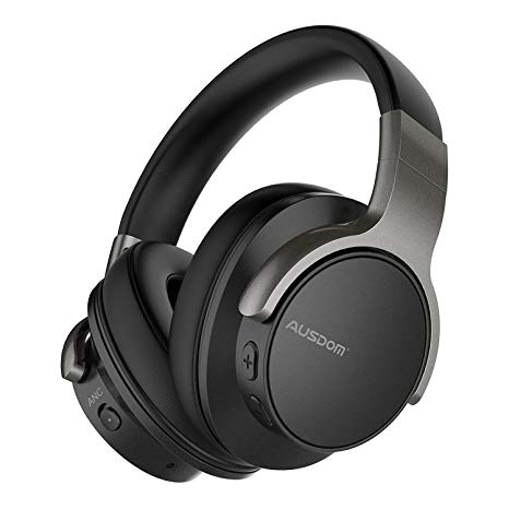 AUSDOM ANC8 Active Noise Cancelling Bluetooth Headphones, Wireless Over-Ear Headphones with Super HiFi Deep Bass, Built-in Microphone and 20 Hours Playtime for Travel, Work and anywhere