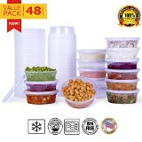 Paksh Novelty Plastic Containers for Lunch  Small Food Containers with Lids Leak Proof Microwavable Freezer and Dishwasher Safe 8 Ounce 40 Pack