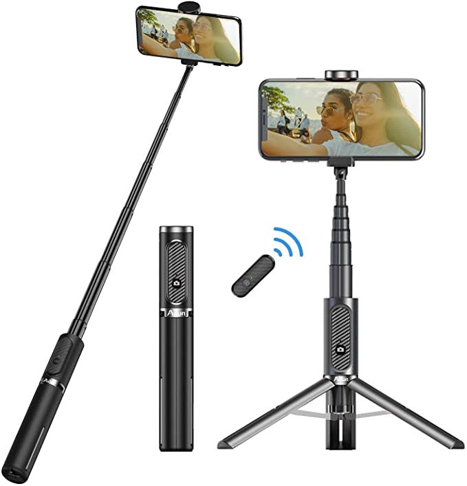 Ailun Selfie Stick Tripod,Extendable Aluminum,3 in 1,Bluetooth Wireless Remote and 360 Rotation Stand Compatible with iPhone 12/11/11 Pro/XS Max/XS/XR/X/8/7,and More Smartphones