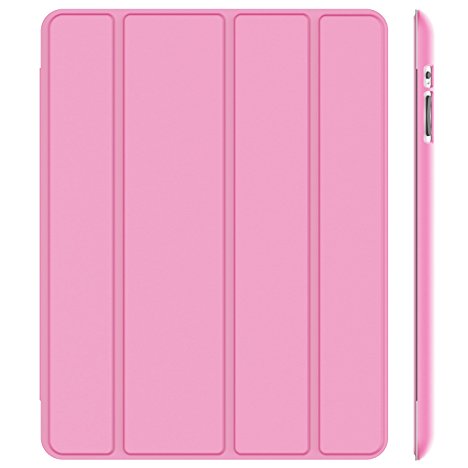 iPad Case, JETech® Gold Slim-Fit Folio Smart Case Cover with Back Case for Apple the New iPad 4 & 3 (3rd and 4th Generation with Retina Display) / iPad 2 (Pink)