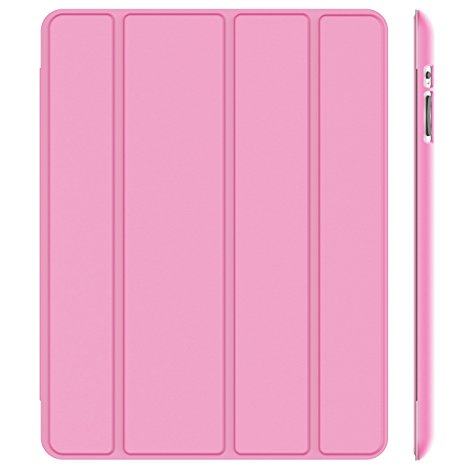 iPad Case, JETech® Gold Slim-Fit Folio Smart Case Cover with Back Case for Apple the New iPad 4 & 3 (3rd and 4th Generation with Retina Display) / iPad 2 (Pink)