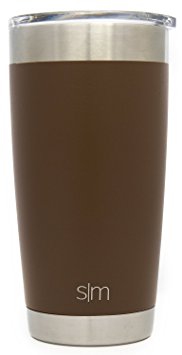 Simple Modern 20oz Cruiser Tumbler - Vacuum Insulated Double-Walled 18/8 Stainless Steel Hydro Travel Mug - Powder Coated Coffee Cup Flask - Java Brown