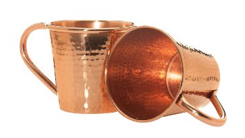 Sertodo Copper Moscow Mule Mug, 12 Fluid Ounce, Hammered Copper, Set of 2