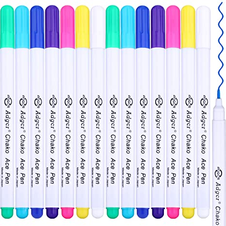 Boao 21 Pieces Disappearing Ink Fabric Marker Pen Colored Vanishing Water Erasable Pen for Quilting Sewing Dressmaking Creating Art, 7 Colors