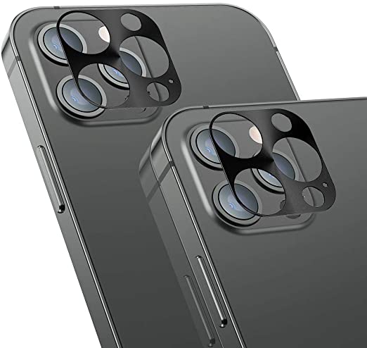 for iPhone 12 Pro Camera Lens Protector - [2 Pack] Uniwit Premium Aluminum Alloy Back Rear Camera Lens Screen Cover Case Shield - Black