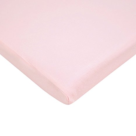 TL Care 100% Cotton Value Jersey Knit Fitted Cradle Sheet, Pink