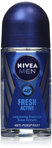 (Pack of 3 Bottles) Nivea FRESH ACTIVE Men's Roll-On Antiperspirant & Deodorant. 48-Hour Protection Against Underarm Wetness. (Pack of 3 Bottles, 1.7oz / 50ml Each Bottle)