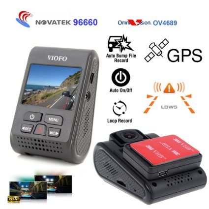 Blueskysea VIOFO A119 2.0" TFT LCD Screen Capacitor Novatek 96660 H.264 2K HD 1440p 1296P 1080P Car Dash Camera GPS DVR (A119 with GPS)