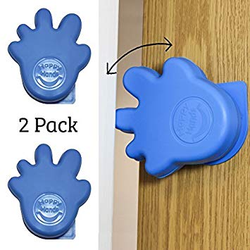 Happy Hands Anti Slam Child Door Safety Finger Trap Stoppers - 2 Pack (Blue)