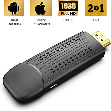 [New] Wireless Display Dongle Support Wireless and Wired 2 in 1 Display Receiver for TV/Projector 1080P HDMI Miracast Dongle Compatible for Android/iOS Smartphone,Tablet,iPhone,iPad,Laptop