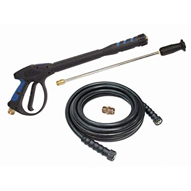 Apache 99023677 2600 PSI Pressure Washer Gun Kit with 1/4" x 25' Hose, Metric Adapter, Variable Wand Spray Nozzle