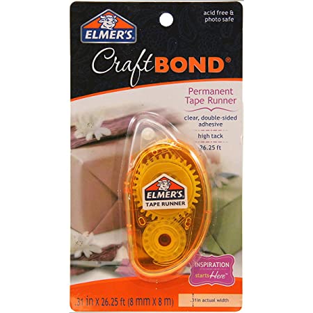 Elmer's CraftBond Tape Runner, Permanent, 26.25 Feet, Dispenser, Clear