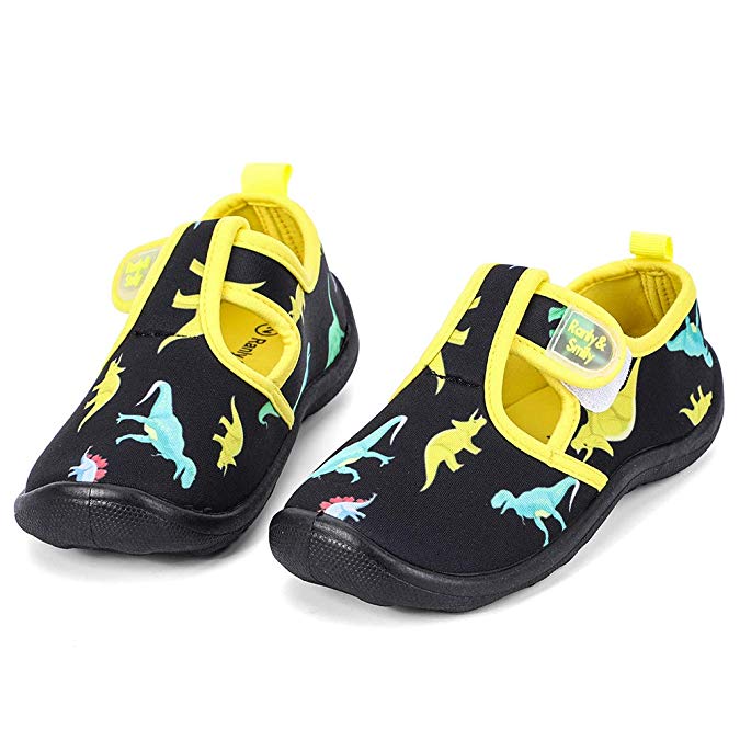 nerteo Boys Girls Cute Aquatic Water Shoes | Rainbow, Dinasour, Unicorn, Shark | Toddler/Little Kid