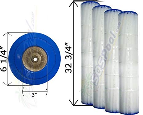 4 Pack 25 sq. ft. Cartridge Filter Pentair Quad D.E. 100 178656 C-6900 FC-1963