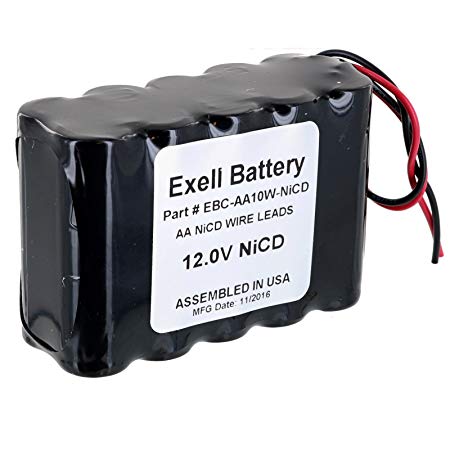 Exell 12V 1000mAh (10xAA) NiCd Battery Pack w/Wire Leads