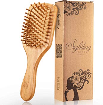 SIGHTLING Comb Wooden Anti-Static Comb Healty Detangling Scalp Massage Bamboo Hair Brush With Gift Box(Square)