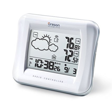Oregon Scientific Weather Forecaster with Temperature Display and Self-Setting Atomic Clock