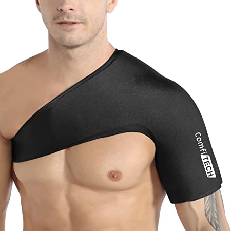 ComfiTECH Innovative Shoulder Ice Pack Wrap, Reusable Gel Ice Pack for Shoulder Injury, Leak Free Rotator Cuff Soft Ice Packs, Cold Compress Therapy Shoulder Pain Relief for Arthritis, Muscle Swelling, Sports injury and Frozen Shoulder (Small)