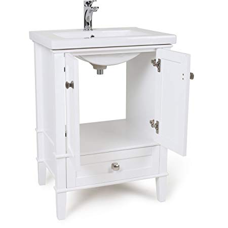 Elegant Decor VF-2001 Single Bathroom Vanity Set, 24", White/VF-2001
