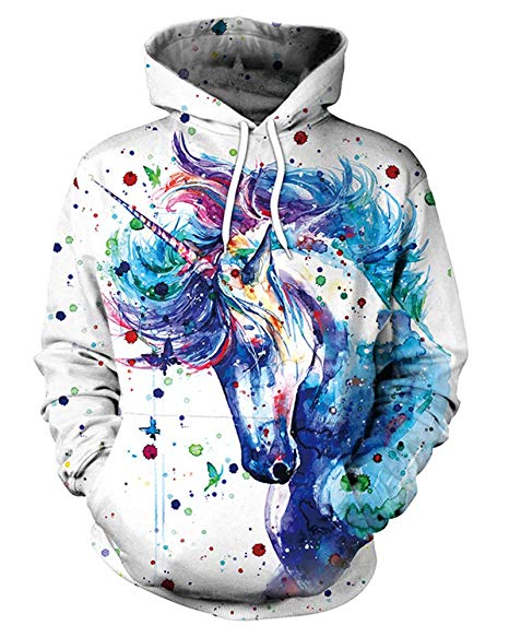 GLUDEAR Unisex Realistic 3D Digital Print Pullover Hoodie Hooded Sweatshirt